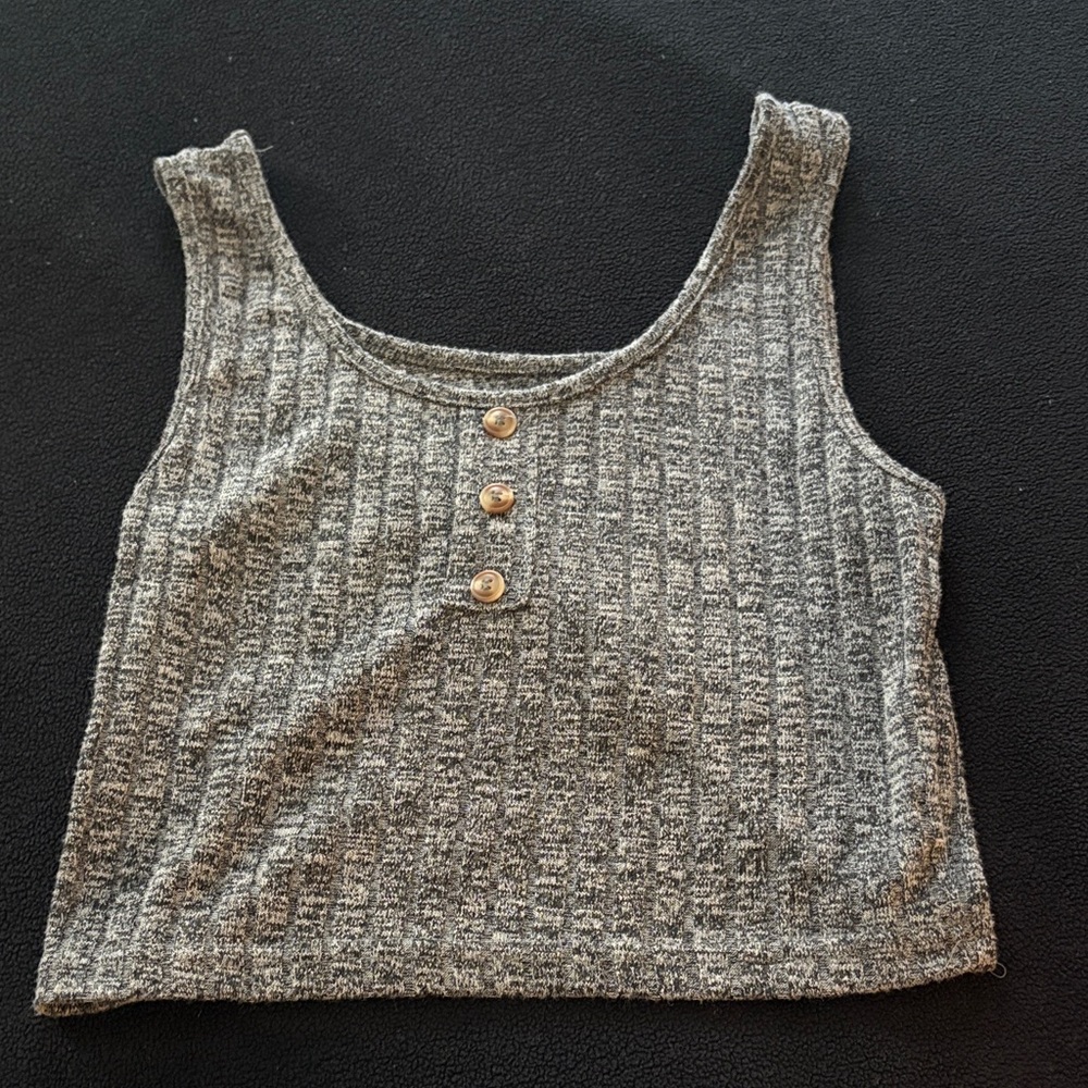 Gray Ribbed Women's Pajama Set - Picture 2 of 4